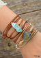 Pulsera Boho, Pulsera de Cuerda Envuelta de Labradorita